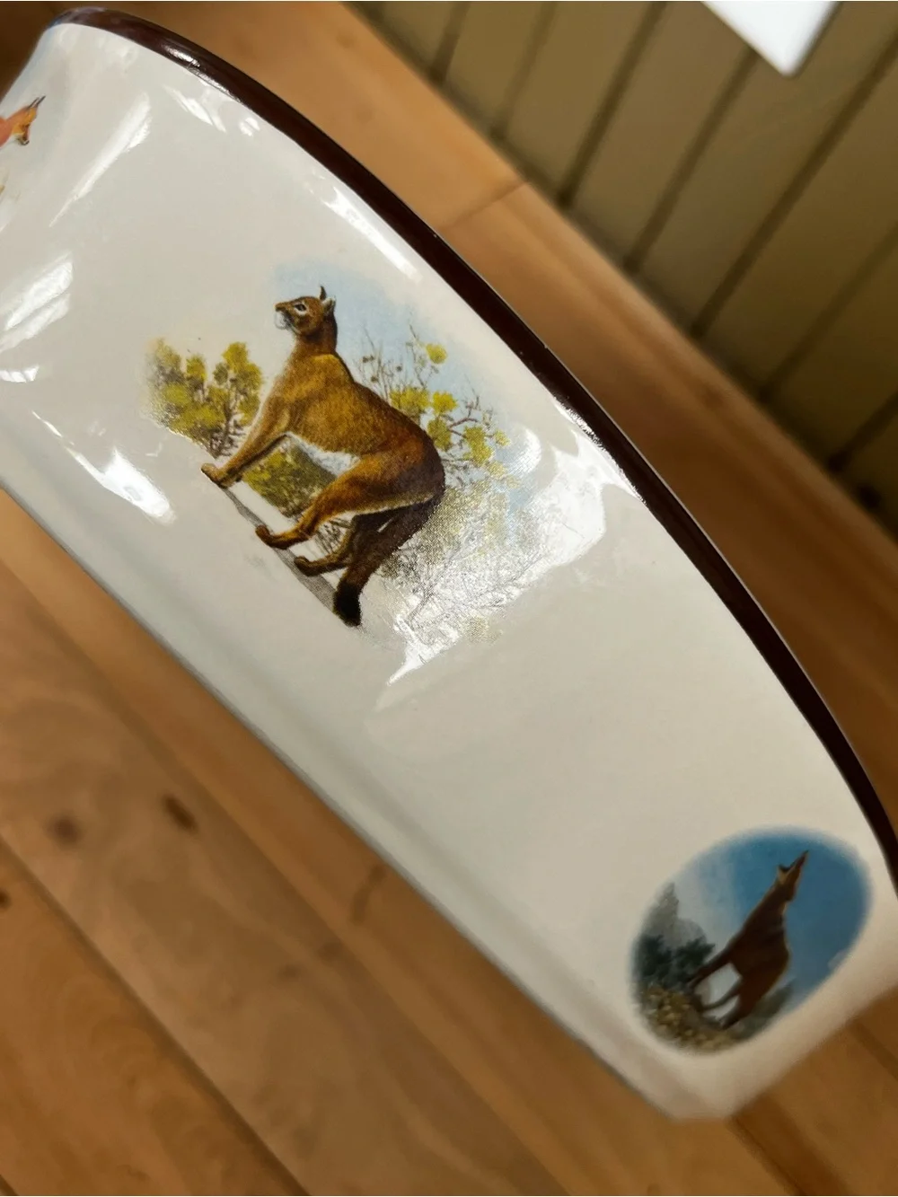 National wildlife Federation wildlife motive Ceramic Oval Baking Dish